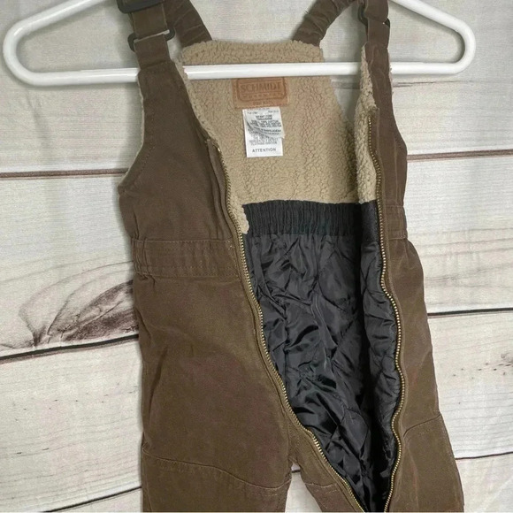 Schmidt Workwear Kids Overalls 12 Months Brown Insulated Zip Up Adjustable Strap - Picture 6 of 7